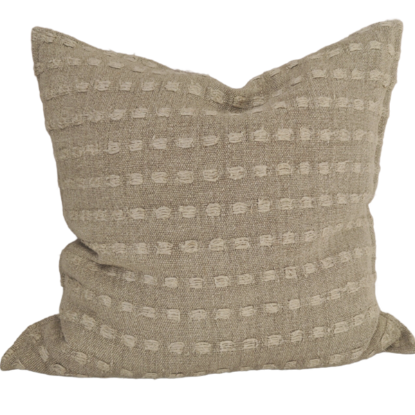 Détente Hand-loomed Rustic Texture Pure French Linen 55cm square - Natural