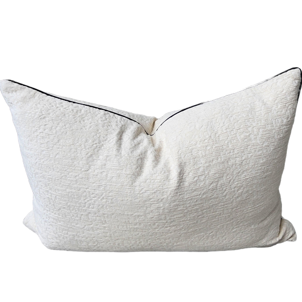 FEW LEFT - Millard Jacquard Linen Cushion 40x60cm Lumbar - Gassin Off White