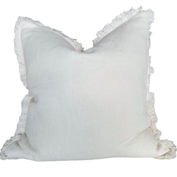 RESTOCK SEPTEMBER - Champêtre Heavy Weight French Linen Cushion 55cm Square - White