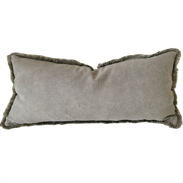 Champêtre Heavy Weight French Linen Cushion 40x90cm Long Lumbar - Matcha Green