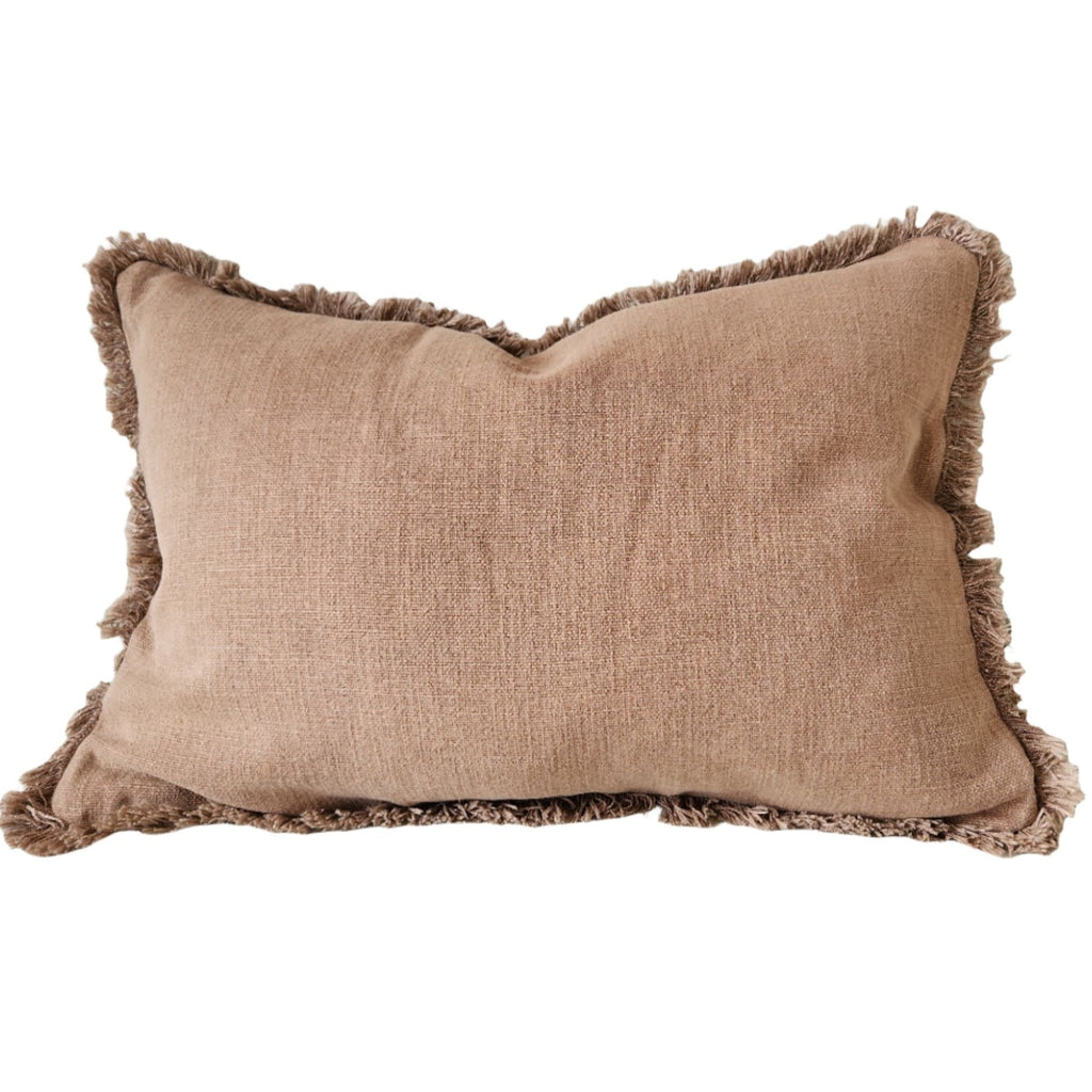 Champêtre Heavy Weight French Linen Cushion 40x60cm Lumbar - Clay