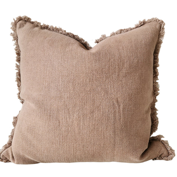 PREORDER | Champêtre Heavy Weight French Linen Cushion 55cm Square - Clay