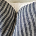 Aya Linen Cushion 40x60cm Lumbar - White | Ocean Blue Striped