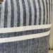 Aya Linen Cushion 40x60cm Lumbar - White | Ocean Blue Striped