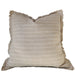 Greer Fringe Yarn-dyed Linen Cushion 50cm Square - Natural White Striped