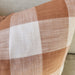 Bungalow Plaid Linen Cotton Cushion 55x55cm - Off White | Cider Orange