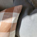 Bungalow Plaid Linen Cotton Cushion 55x55cm - Off White | Cider Orange