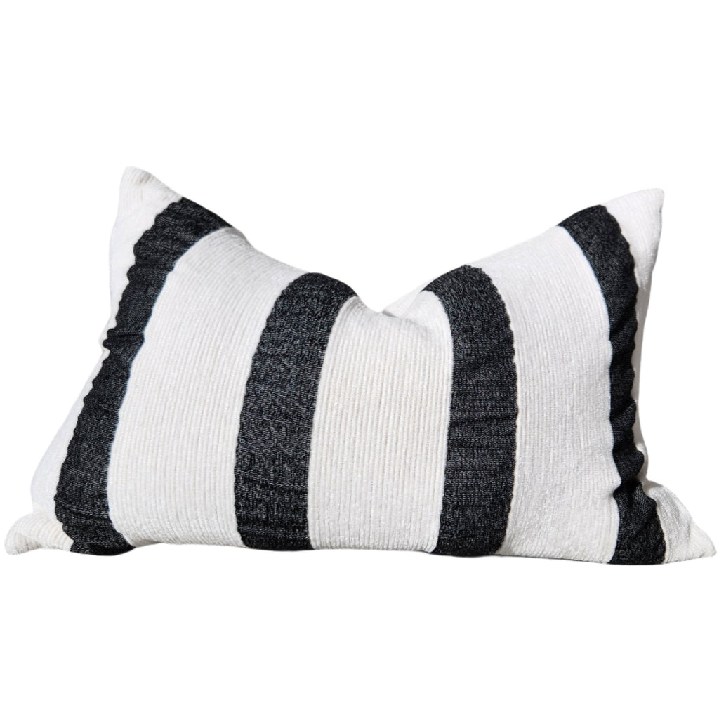 Palma Corduroy Cushion 40x60cm Lumbar - Off White | Black