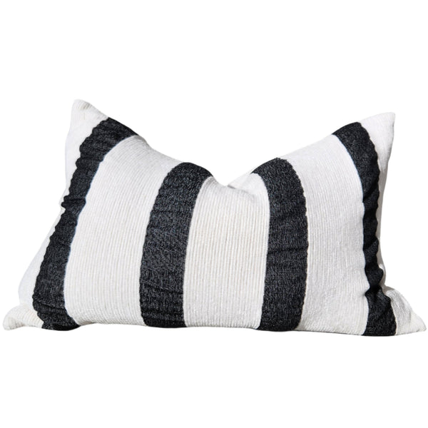 Palma Corduroy Cushion 40x60cm Lumbar - Off White | Black