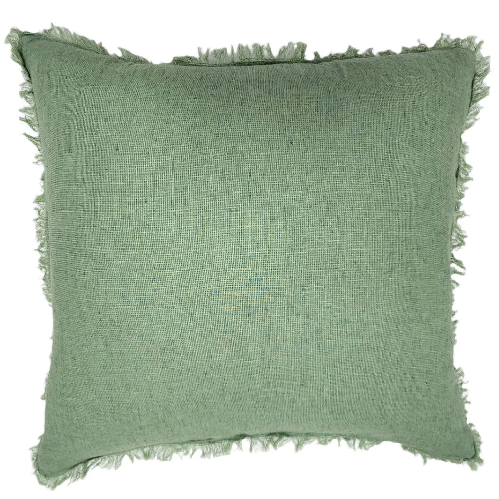 Noah Pure French Linen Cushion 55cm Square - Mint Green