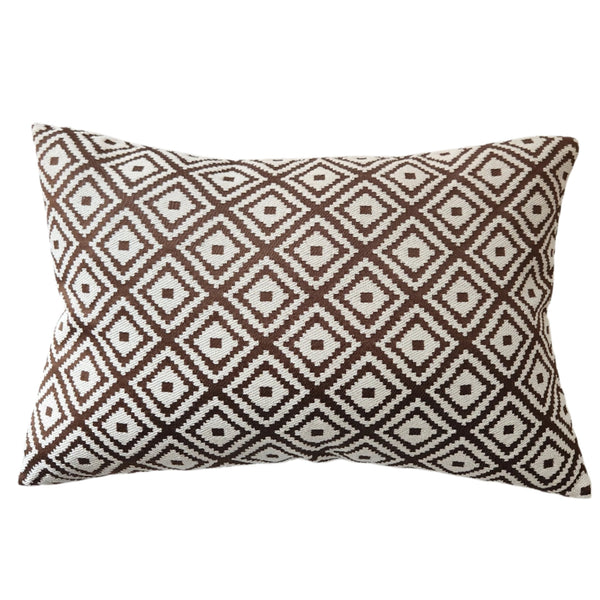 Gistel Cushion 40x60cm Lumbar - Chocolate Brown Diamond Shape