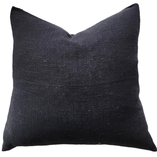 Olga Linen Cotton Cushion 60cm Square - Black