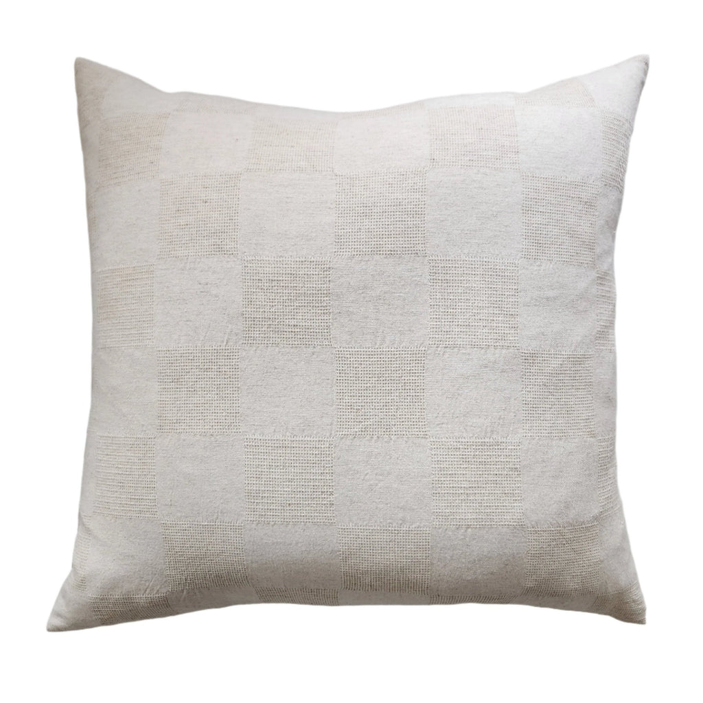 Chartres Jacquard Linen Cotton Cushion 55cm Square | Natural