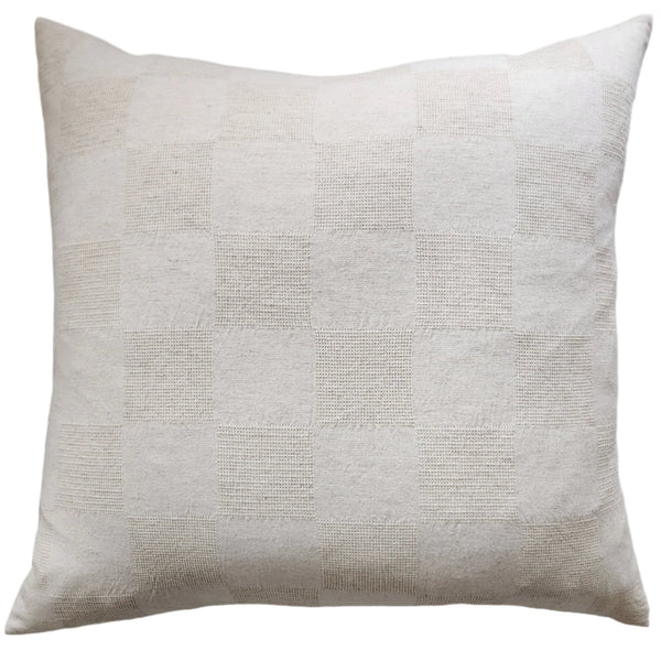 Chartres Jacquard Linen Cotton Cushion 60cm Square | Natural