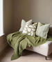 LAST ONE - Asher Cushion 50cm Square - Oliver Green