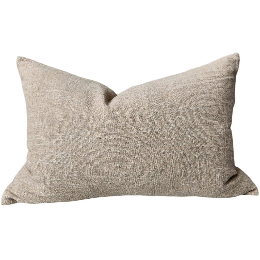 Olga Linen Cotton Cushion 40x60cm Lumbar - Oatmeal