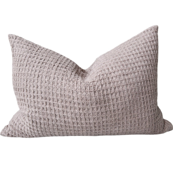 Alesund Linen Cushion 40x60cm Lumbar - Waffle | Deep Taupe