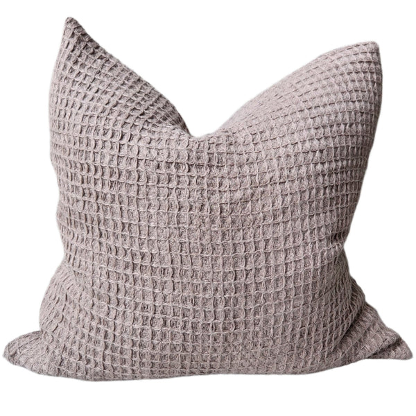 Alesund Linen Cushion 55cm Square - Waffle | Deep Taupe