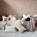 LAST ONE - Maya Embroidery Linen Cushion 55cm Square - Natural | White