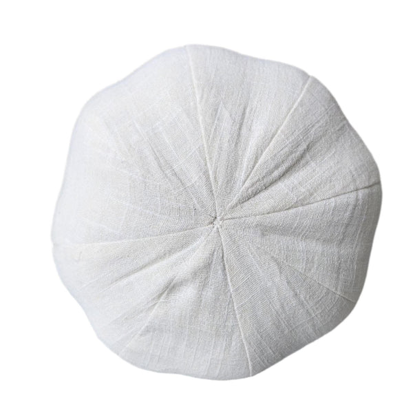 Olga Linen Cotton Cushion Round 25cm Diameter - White