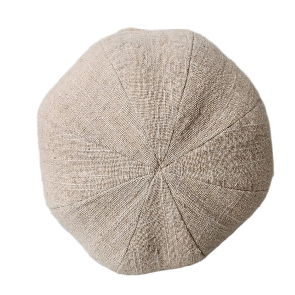 Olga Linen Cotton Cushion Round 25cm Diameter - Oatmeal