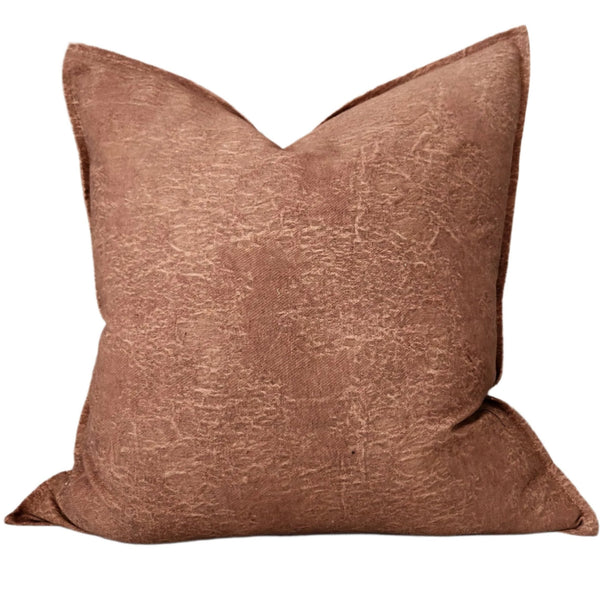 Zaya Linen Cotton Cushion 55cm Square - Dark Toffee