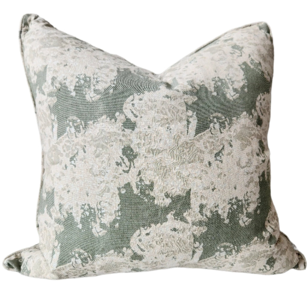 Hazel Linen Cushion 55cm Square - Flowers Green