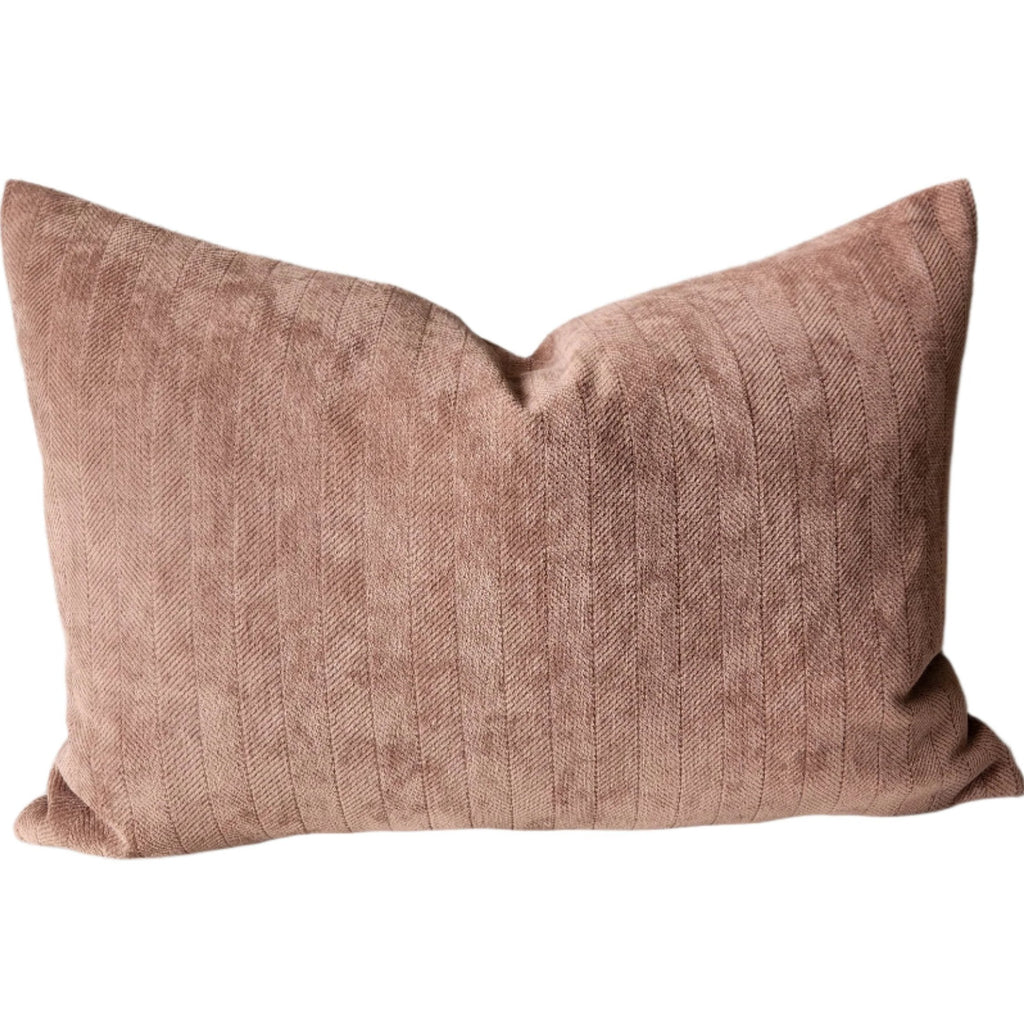 LAST ONE - Ellie Herringbone Cushion 40x60cm Lumbar - Caramel Brown