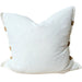 Florrie Linen Cotton Cushion 55cm Square - White | Leather