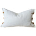 Florrie Linen Cotton Cushion 40x60cm Lumbar - White | Leather