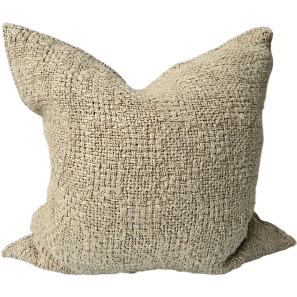 Détente Hand-loomed Rustic Texture Pure French Linen 55cm square - Rustic Natural