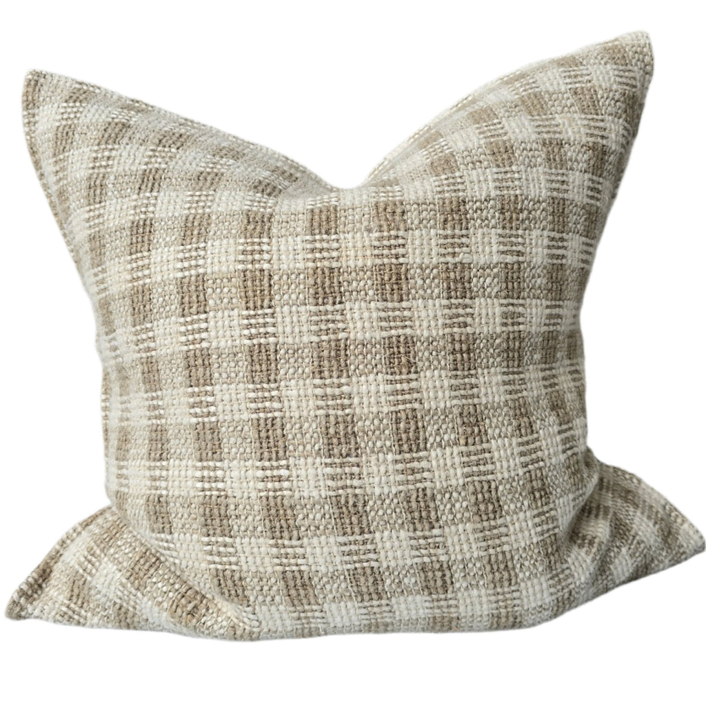 Détente Hand-loomed Rustic Texture Pure French Linen 55cm square - Plaid Natural