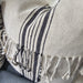 LIMITED EDITION | Malibu Breeze Linen Cushion 50cm Square - Tassel Natural | Black Striped