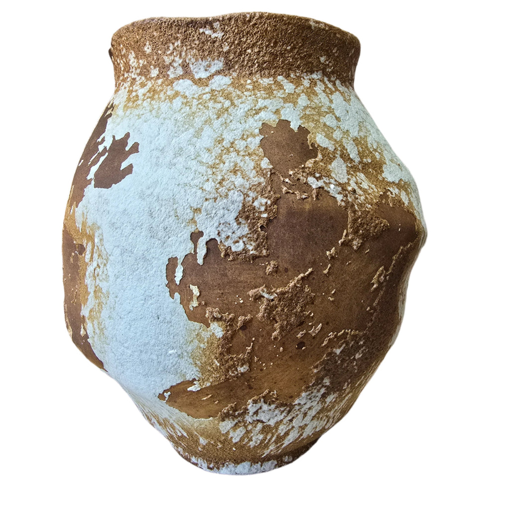 Rustic Handcrafted Ceramic Vase 34x28x28cm - Terracotta