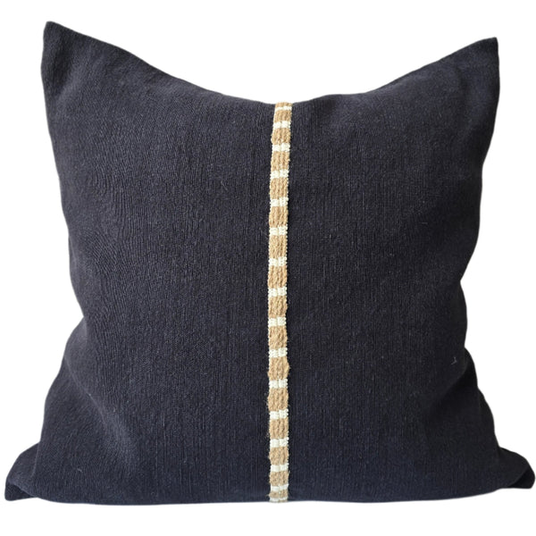 Alexia Linen Cotton Cushion 55cm Square - Black