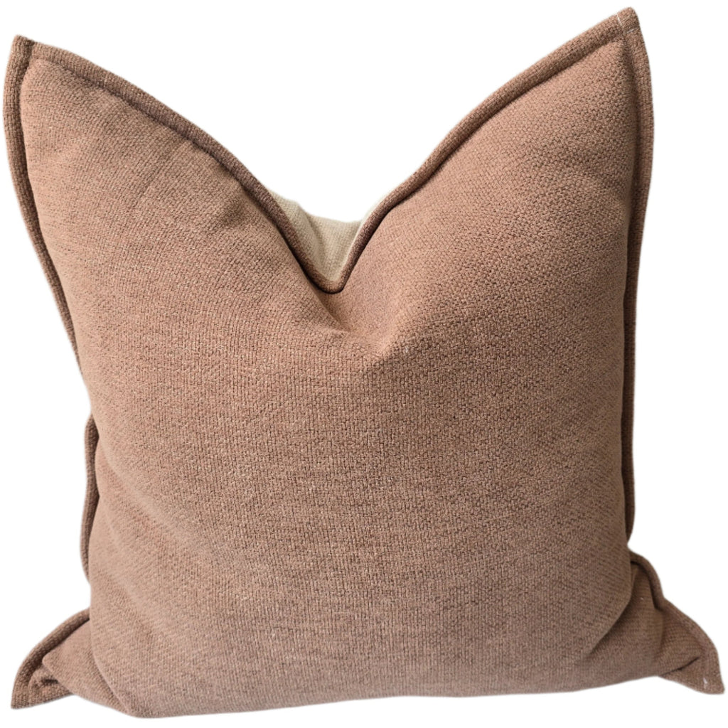 Nova Double Sided Linen Cotton Cushion 55cm Square - Clay | Natural