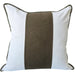 Reine Heavyweight Linen Cushion 55cm Square - Off White | Army Green Border