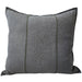 Eveleigh Stonewashed Linen Cotton Cushion 55cm Square - Dark Sage Green | Embroidery Double Striped