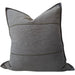 Eveleigh Stonewashed Linen Cotton Cushion 55cm Square - Dark Sage Green | Embroidery Double Striped