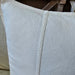 Eveleigh Stonewashed Linen Cotton Cushion 40x60cm Lumbar - Off White | Embroidery Double Striped