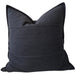 PREORDER NOW | END OF FEB DROP - Eveleigh Stonewashed Linen Cotton Cushion 55cm Square - Black | Embroidery Double Striped