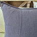 Eveleigh Stonewashed Linen Cotton Cushion 40x60cm Lumbar - Cornflower Blue | Embroidery Double Striped