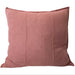 Eveleigh Stonewashed Linen Cotton Cushion 55cm Square - Rose Pink | Embroidery Double Striped