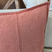 Eveleigh Stonewashed Linen Cotton Cushion 55cm Square - Rose Pink | Embroidery Double Striped