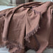 Rhea Linen Fringe Massive Throw Bed Throw 140x230cm  - Pinecone Brown