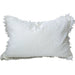 Rhea Linen Fringe Cushion 40x60cm Lumbar  - White