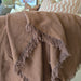 Rhea Linen Fringe Massive Throw Bed Throw 140x230cm  - Pinecone Brown