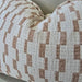 Mosaic Jacquard Linen Cotton Cushion 40x60cm Lumbar - Off White | Mocha Mousse