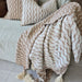 Mosaic Jacquard Double Sided Linen Cotton Massive Throw 230x150cm - Mocha Mousse | Off White