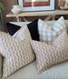 Mosaic Jacquard Linen Cotton Cushion 55cm Square - Mocha Mousse | Off White